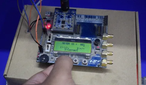 Early RF meter-reading prototype under test