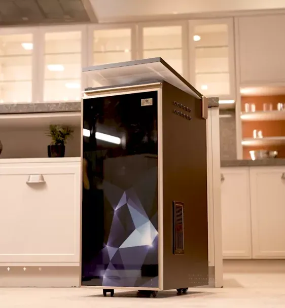 Homa smart flour mill installed in a home kitchen